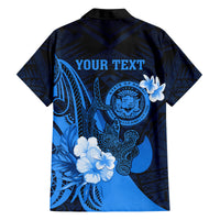 Personalised Hawaii State Motto Family Matching Tank Maxi Dress and Hawaiian Shirt Hawaiian Tribal Blue Hammerhead Shark LT05 - Polynesian Pride