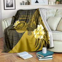 Hawaii State Motto Blanket Hawaiian Tribal Gold Hammerhead Shark LT05 - Polynesian Pride