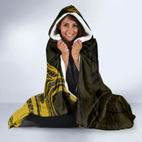 Hawaii State Motto Hooded Blanket Hawaiian Tribal Gold Hammerhead Shark LT05 - Polynesian Pride