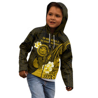 Personalised Hawaii State Motto Kid Hoodie Hawaiian Tribal Gold Hammerhead Shark LT05 - Polynesian Pride