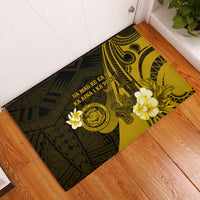 Hawaii State Motto Rubber Doormat Hawaiian Tribal Gold Hammerhead Shark LT05 Gold - Polynesian Pride