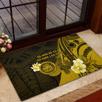 Hawaii State Motto Rubber Doormat Hawaiian Tribal Gold Hammerhead Shark LT05 - Polynesian Pride