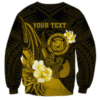 Personalised Hawaii State Motto Sweatshirt Hawaiian Tribal Gold Hammerhead Shark LT05 - Polynesian Pride