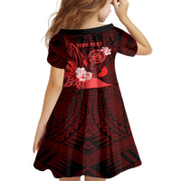 Personalised Hawaii State Motto Family Matching Tank Maxi Dress and Hawaiian Shirt Hawaiian Tribal Red Hammerhead Shark LT05 - Polynesian Pride