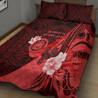 Hawaii State Motto Quilt Bed Set Hawaiian Tribal Red Hammerhead Shark LT05 - Polynesian Pride