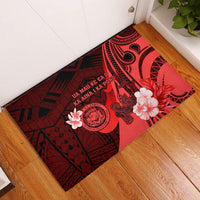 Hawaii State Motto Rubber Doormat Hawaiian Tribal Red Hammerhead Shark LT05 Red - Polynesian Pride