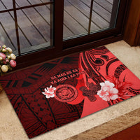 Hawaii State Motto Rubber Doormat Hawaiian Tribal Red Hammerhead Shark LT05 - Polynesian Pride