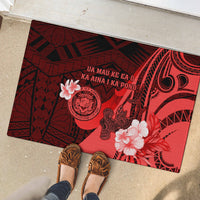 Hawaii State Motto Rubber Doormat Hawaiian Tribal Red Hammerhead Shark LT05 - Polynesian Pride
