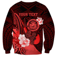 Personalised Hawaii State Motto Sweatshirt Hawaiian Tribal Red Hammerhead Shark LT05 - Polynesian Pride