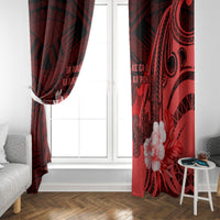 Hawaii State Motto Window Curtain Hawaiian Tribal Red Hammerhead Shark LT05 - Polynesian Pride