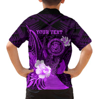 Personalised Hawaii State Motto Family Matching Tank Maxi Dress and Hawaiian Shirt Hawaiian Tribal Purple Hammerhead Shark LT05 - Polynesian Pride