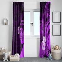 Hawaii State Motto Window Curtain Hawaiian Tribal Purple Hammerhead Shark LT05 - Polynesian Pride