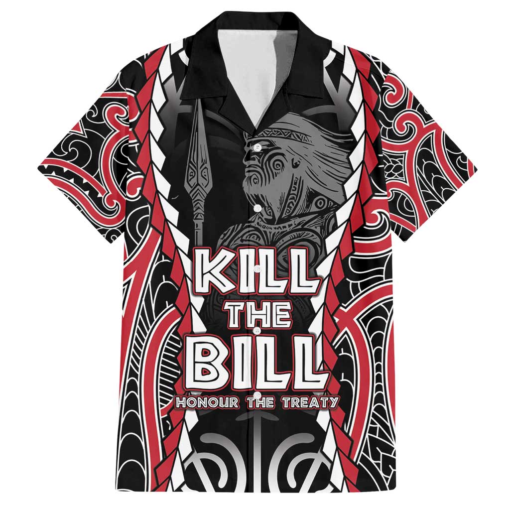 Aotearoa Waitangi Day Family Matching Long Sleeve Bodycon Dress and Hawaiian Shirt Maori Warrior Tribal Tattoo LT05 Dad's Shirt - Short Sleeve Black - Polynesian Pride