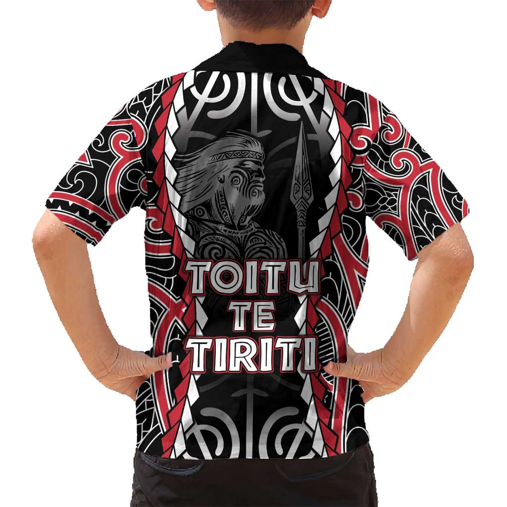 Aotearoa Waitangi Day Family Matching Off Shoulder Short Dress and Hawaiian Shirt Maori Warrior Tribal Tattoo LT05 - Polynesian Pride