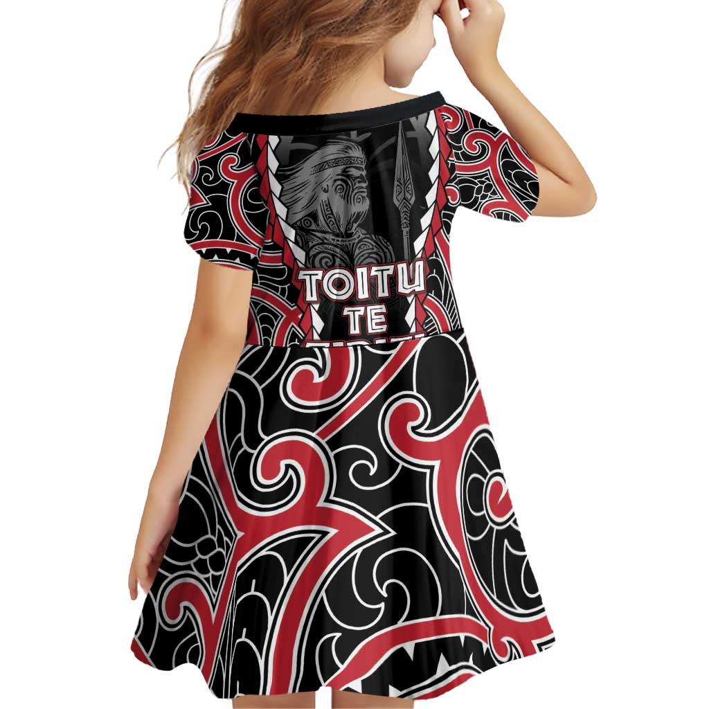 Aotearoa Waitangi Day Family Matching Off Shoulder Short Dress and Hawaiian Shirt Maori Warrior Tribal Tattoo LT05 - Polynesian Pride