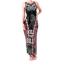 Aotearoa Waitangi Day Family Matching Tank Maxi Dress and Hawaiian Shirt Maori Warrior Tribal Tattoo LT05 Mom's Dress Black - Polynesian Pride