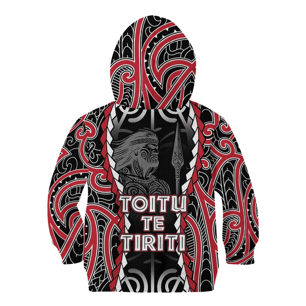 Aotearoa Waitangi Day Kid Hoodie Maori Warrior Tribal Tattoo