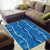 Hawaii Maile Lei Area Rug With Blue Monstera Pattern