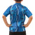 Hawaii Maile Lei Family Matching Off The Shoulder Long Sleeve Dress and Hawaiian Shirt With Blue Monstera Pattern