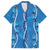 Hawaii Maile Lei Family Matching Off The Shoulder Long Sleeve Dress and Hawaiian Shirt With Blue Monstera Pattern