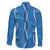 Hawaii Maile Lei Family Matching Off The Shoulder Long Sleeve Dress and Hawaiian Shirt With Blue Monstera Pattern