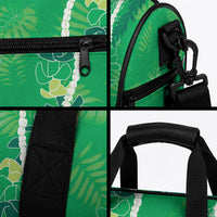 Hawaii Maile Lei Duffle Bag With Green Monstera Pattern