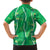 Hawaii Maile Lei Family Matching Off The Shoulder Long Sleeve Dress and Hawaiian Shirt With Green Monstera Pattern