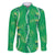 Hawaii Maile Lei Family Matching Off The Shoulder Long Sleeve Dress and Hawaiian Shirt With Green Monstera Pattern