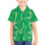 Hawaii Maile Lei Family Matching Off The Shoulder Long Sleeve Dress and Hawaiian Shirt With Green Monstera Pattern