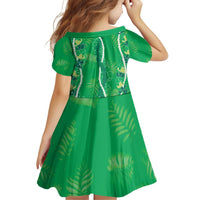 Hawaii Maile Lei Family Matching Puletasi and Hawaiian Shirt With Green Monstera Pattern