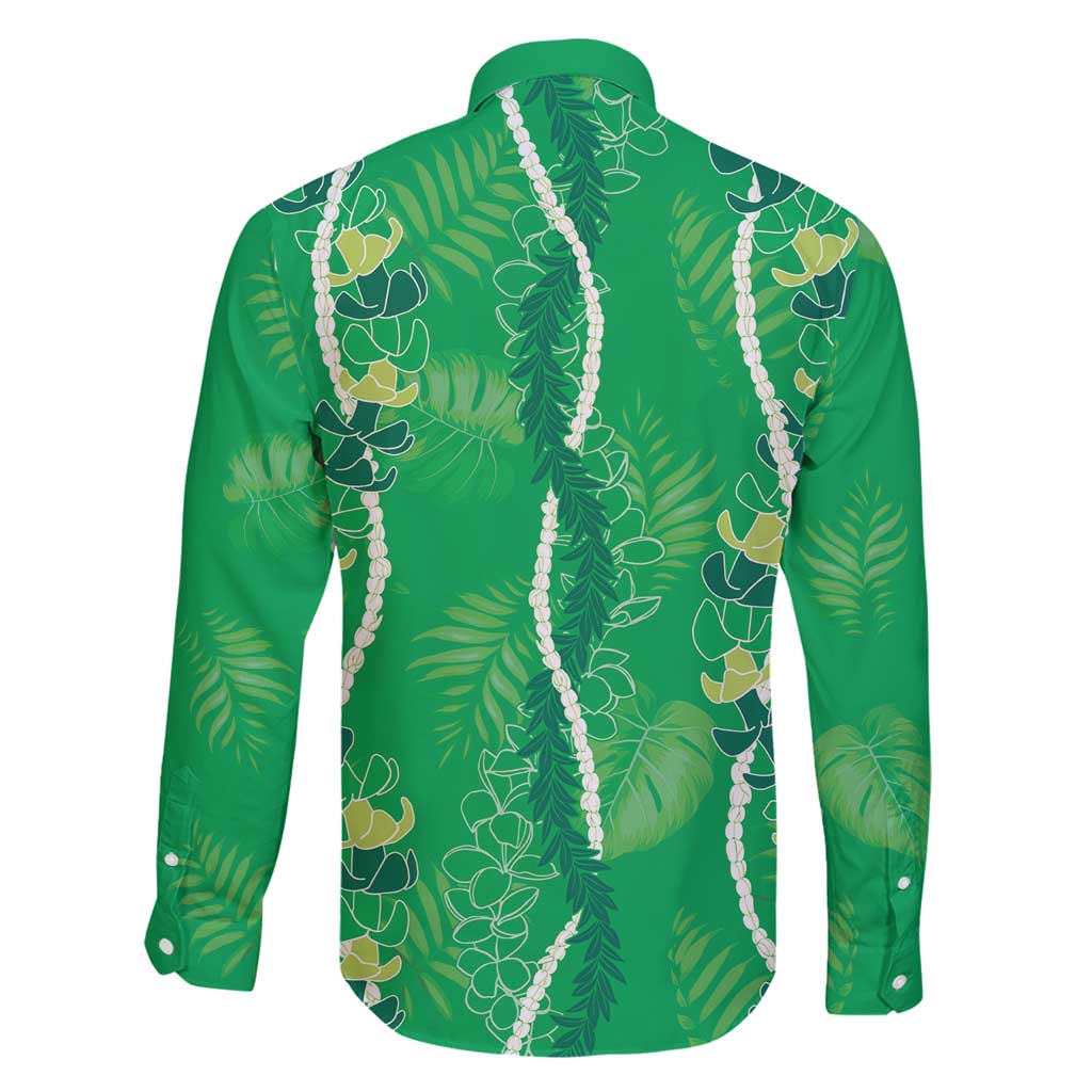 Hawaii Maile Lei Family Matching Summer Maxi Dress and Hawaiian Shirt With Green Monstera Pattern