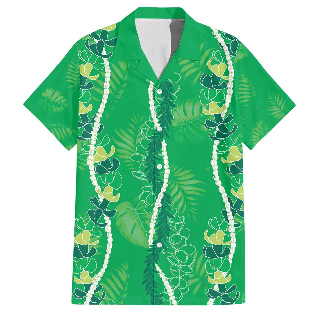 Hawaii Maile Lei Hawaiian Shirt With Green Monstera Pattern