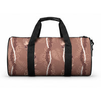 Hawaii Maile Lei Duffle Bag With Brown Monstera Pattern