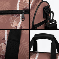 Hawaii Maile Lei Duffle Bag With Brown Monstera Pattern