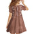 Hawaii Maile Lei Family Matching Off The Shoulder Long Sleeve Dress and Hawaiian Shirt With Brown Monstera Pattern