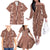 Hawaii Maile Lei Family Matching Off The Shoulder Long Sleeve Dress and Hawaiian Shirt With Brown Monstera Pattern