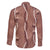 Hawaii Maile Lei Family Matching Off The Shoulder Long Sleeve Dress and Hawaiian Shirt With Brown Monstera Pattern