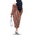 Hawaii Maile Lei Family Matching Off The Shoulder Long Sleeve Dress and Hawaiian Shirt With Brown Monstera Pattern