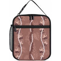 Hawaii Maile Lei Lunch Bag With Brown Monstera Pattern