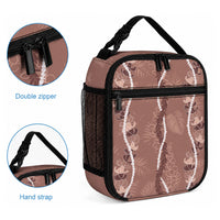 Hawaii Maile Lei Lunch Bag With Brown Monstera Pattern