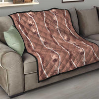Hawaii Maile Lei Quilt With Brown Monstera Pattern