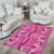 Hawaii Maile Lei Area Rug With Pink Monstera Pattern