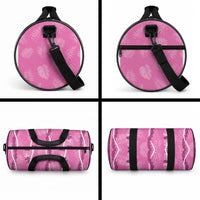 Hawaii Maile Lei Duffle Bag With Pink Monstera Pattern