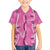 Hawaii Maile Lei Family Matching Off The Shoulder Long Sleeve Dress and Hawaiian Shirt With Pink Monstera Pattern