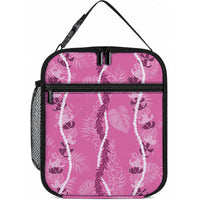 Hawaii Maile Lei Lunch Bag With Pink Monstera Pattern