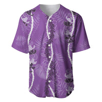 Hawaii Maile Lei Baseball Jersey With Violet Monstera Pattern LT05 Violet - Polynesian Pride