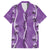 Hawaii Maile Lei Family Matching Off The Shoulder Long Sleeve Dress and Hawaiian Shirt With Violet Monstera Pattern
