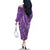 Hawaii Maile Lei Family Matching Off The Shoulder Long Sleeve Dress and Hawaiian Shirt With Violet Monstera Pattern