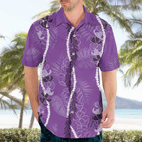 Hawaii Maile Lei Hawaiian Shirt With Violet Monstera Pattern