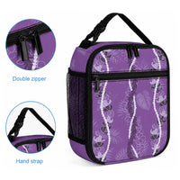 Hawaii Maile Lei Lunch Bag With Violet Monstera Pattern LT05 - Polynesian Pride